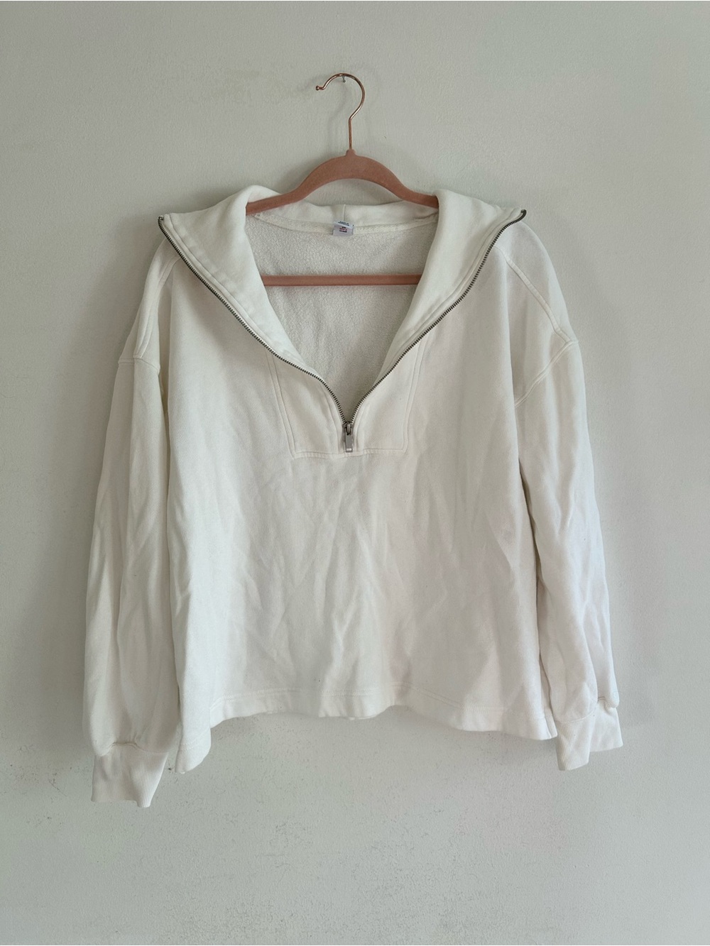 Old Navy 3/4 zipper white jacket